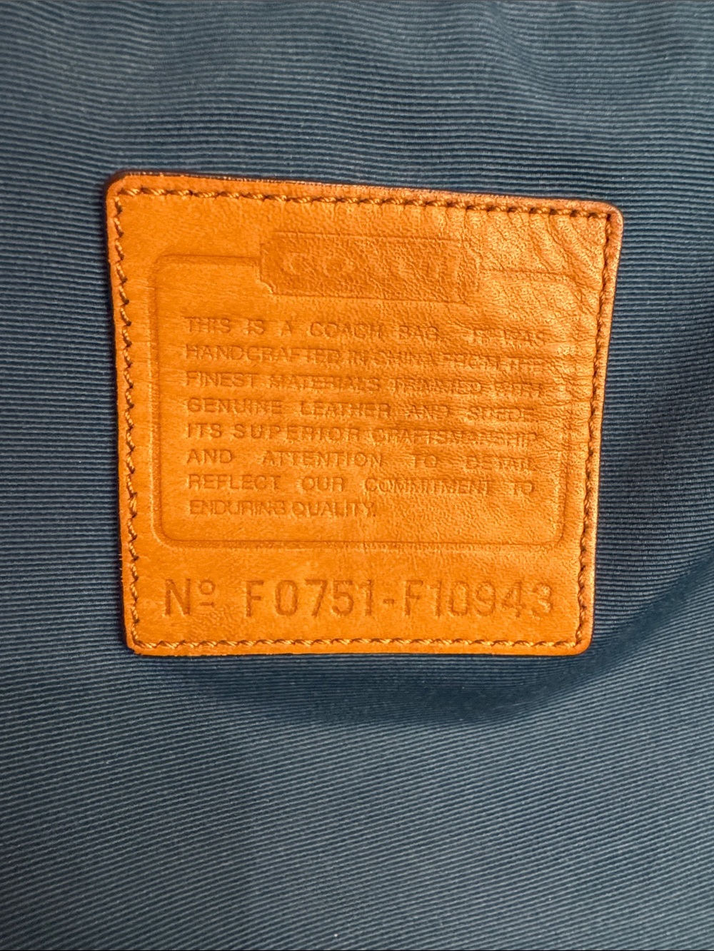 Vintage Coach Soho Signature C Shoulder Bag Blue Teal Jacquard Y2K Rare Color - Picture 11 of 12